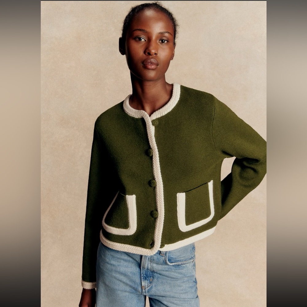 Sezane Auguste Jacket in Perfect Green - Picture 2 of 9